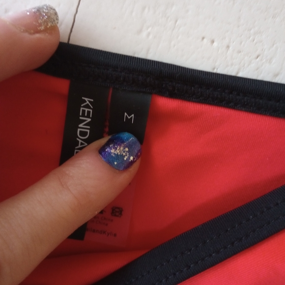 Kendall and Kylie Red and Black Strappy Bikini - Picture 3 of 5